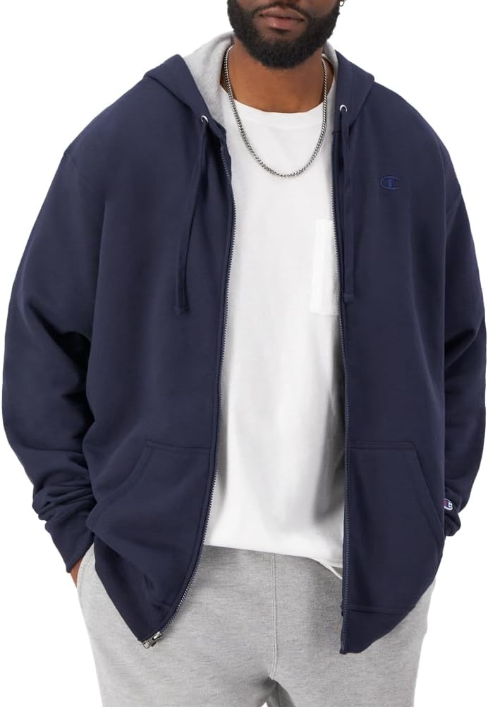 image:imageChampion mens Zipup Hoodie Comfortable Zipup Hoodie Sweatshirt for Men Reg Or Big amp TallNavy C Logo