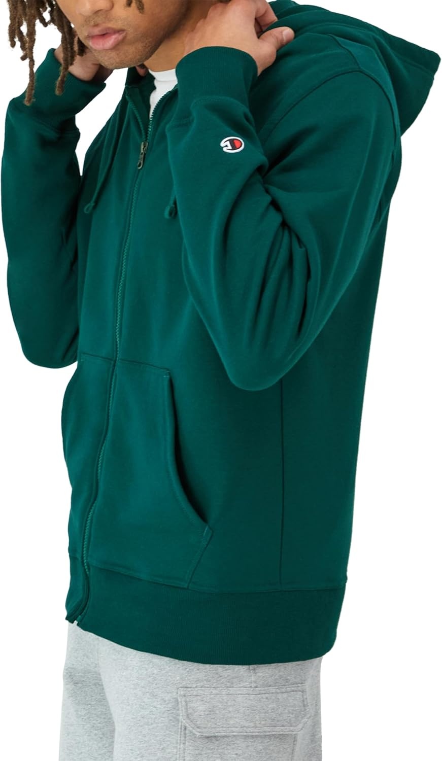 image:imageChampion mens Zipup Hoodie Comfortable Zipup Hoodie Sweatshirt for Men Reg Or Big amp TallNight Garden C Logo
