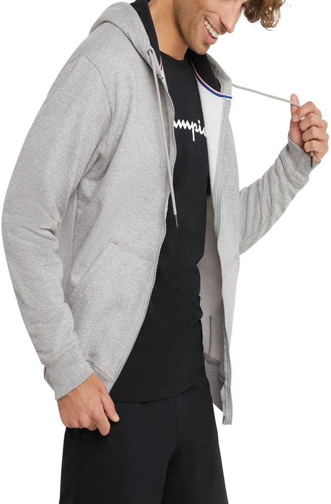 image:imageChampion mens Zipup Hoodie Comfortable Zipup Hoodie Sweatshirt for Men Reg Or Big amp TallOxford Gray C Logo