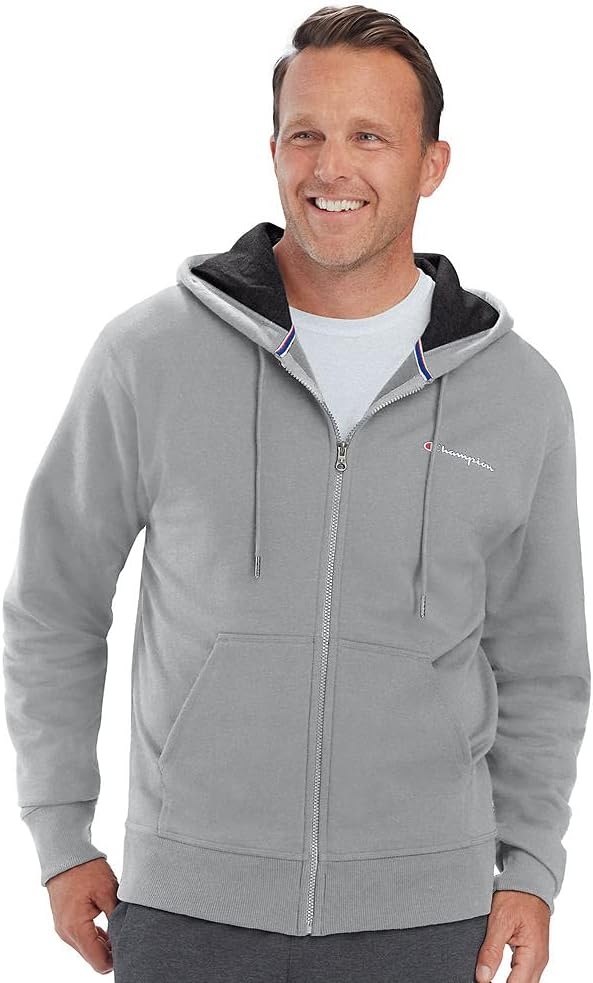 image:imageChampion mens Zipup Hoodie Comfortable Zipup Hoodie Sweatshirt for Men Reg Or Big amp TallOxford Gray Small Small Script Logo