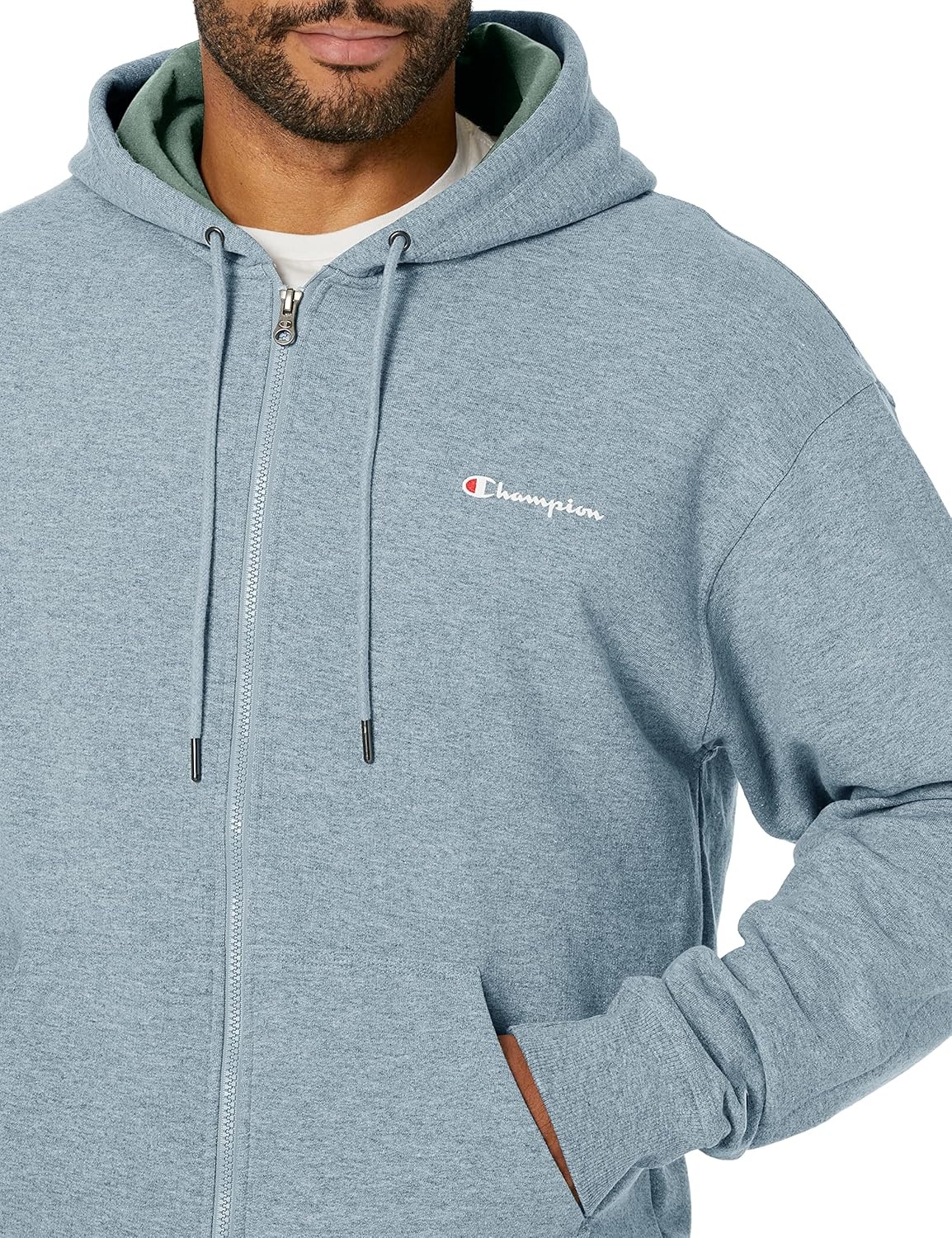 image:imageChampion mens Zipup Hoodie Comfortable Zipup Hoodie Sweatshirt for Men Reg Or Big amp TallOxford Gray Small Small Script Logo
