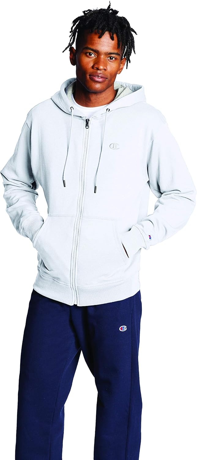 image:imageChampion mens Zipup Hoodie Comfortable Zipup Hoodie Sweatshirt for Men Reg Or Big amp TallWhite C Logo