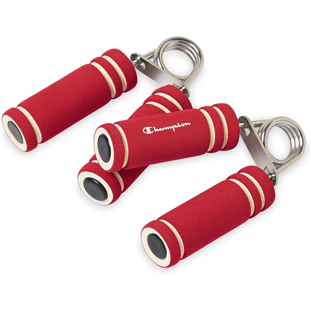 image:imageChampion 2Pack Hand Grip Strengthener Medium Resistance Grip Strength Trainer with Soft Foam Handles Forearm and Wrist Trainer for Home Gym Workouts Stress Relief and Daily ConditioningRed