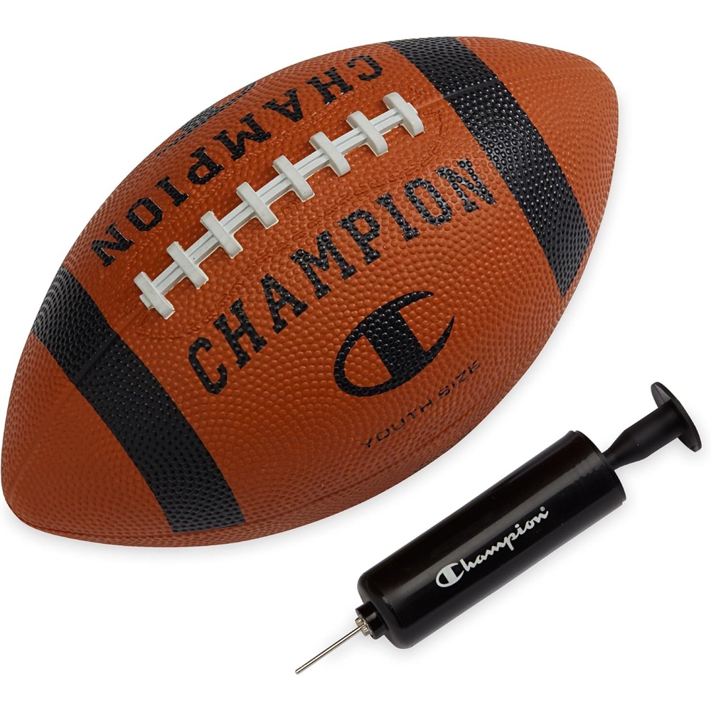 image:imageChampion Blitz Football AllWeather Football Enhanced Grip Durable Rubber Cover and Molded Laces for Outdoor Sports amp Training Includes 6 Ball PumpClassicBlack