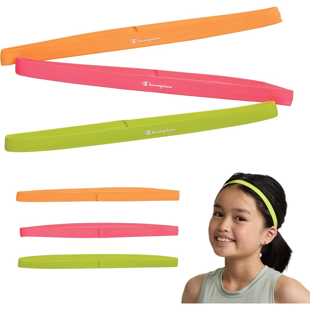 image:imageChampion Game Day Headbands 3Pack NonSlip Silicone Grip Athletic Headbands One Size Fits MostORANGE POPKNOCKOUT PINKEVENING PRIMROSE