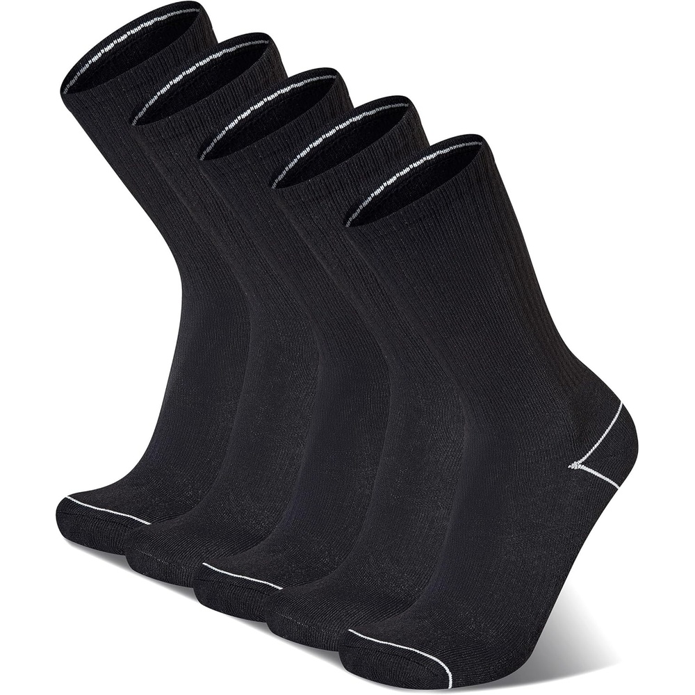 image:imageChampion Mens Crew Socks Moisturewicking Athletic Socks With Cushioning amp Arch Support Size 612Black HeelToe