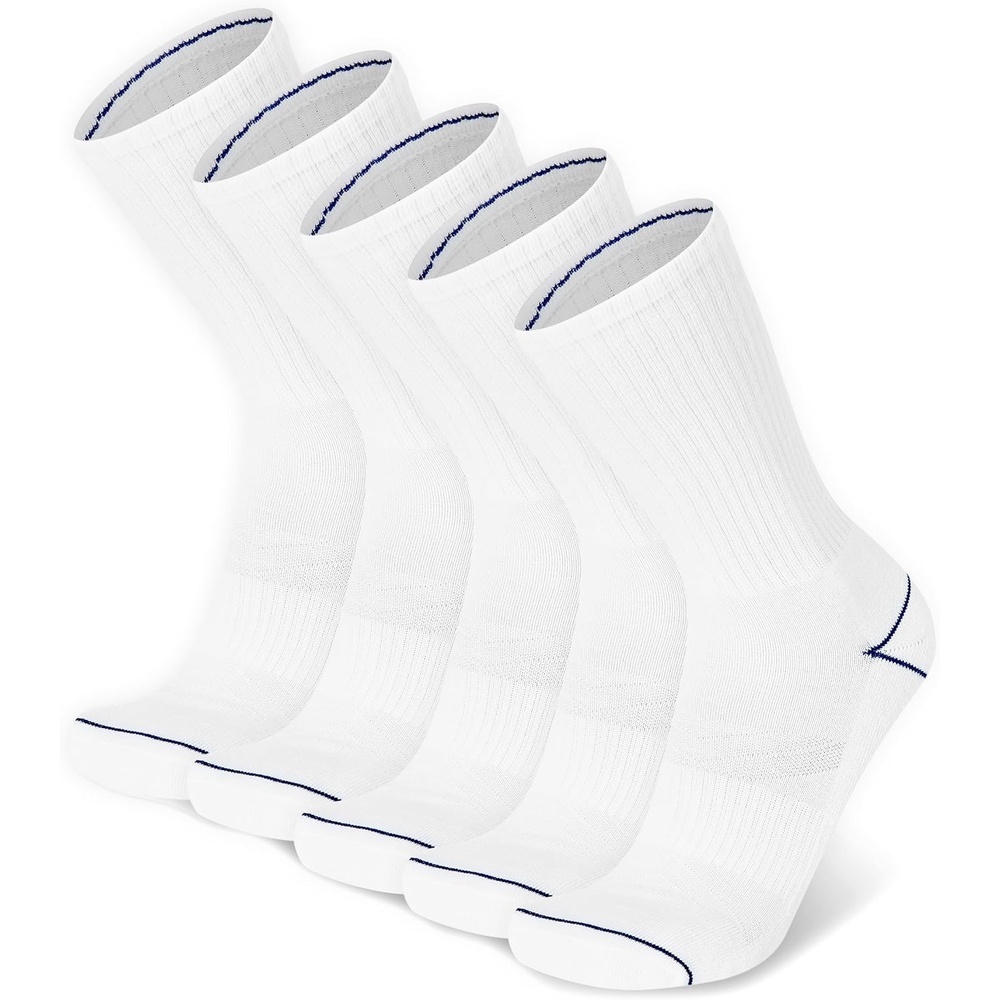 image:imageChampion Mens Crew Socks Moisturewicking Athletic Socks With Cushioning amp Arch Support Size 612White HeelToe