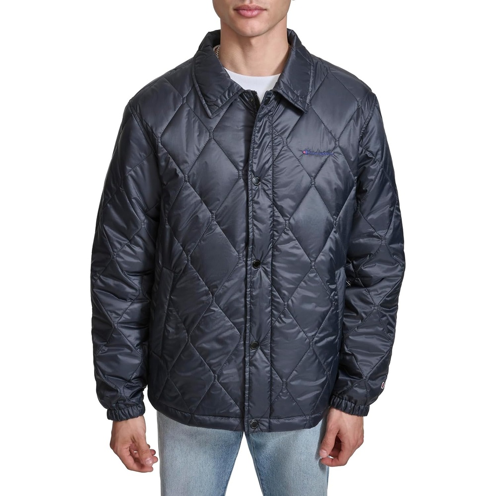image:imageChampion Mens Diamond Quilted Active Coaches JacketBlack