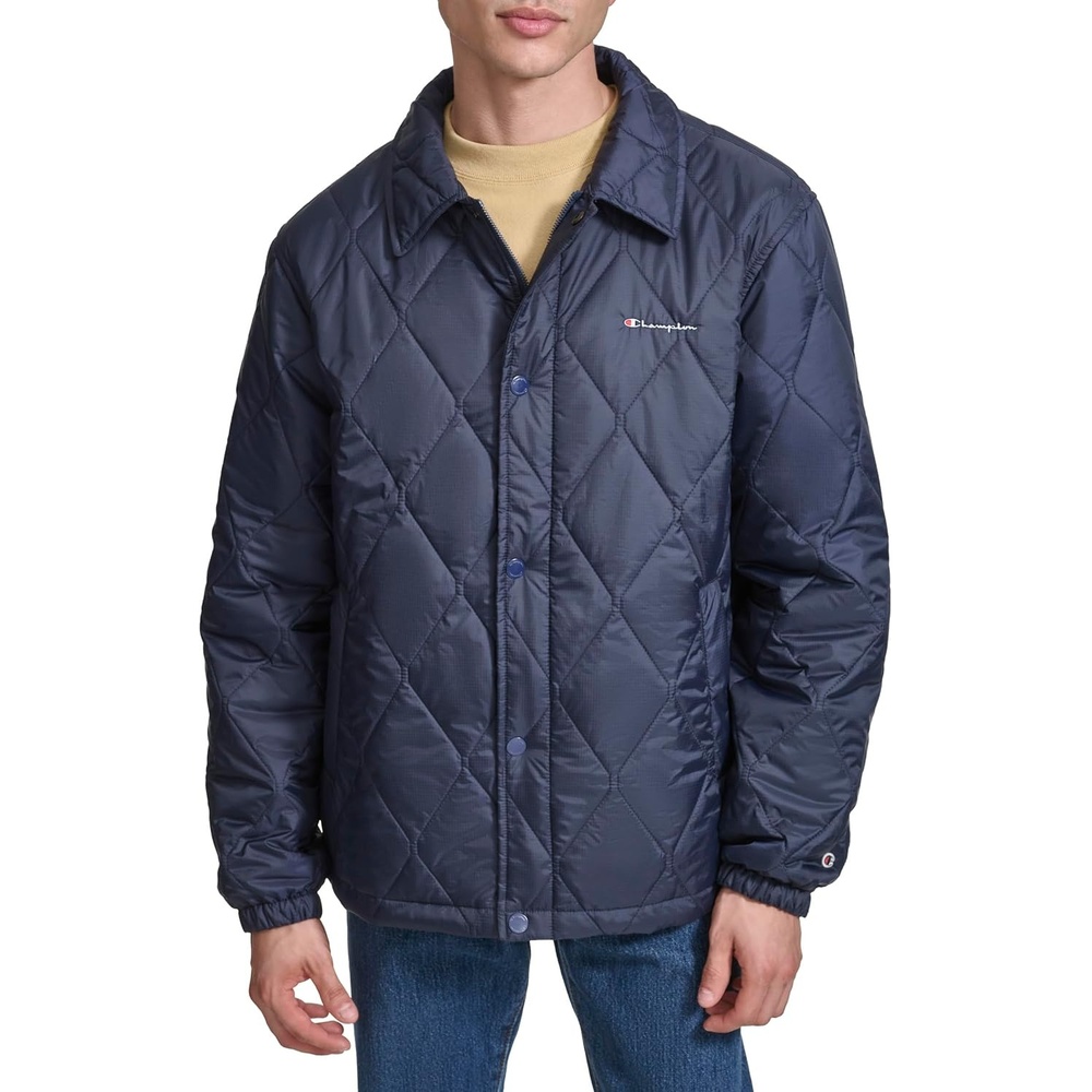 image:imageChampion Mens Diamond Quilted Active Coaches JacketPeacoat
