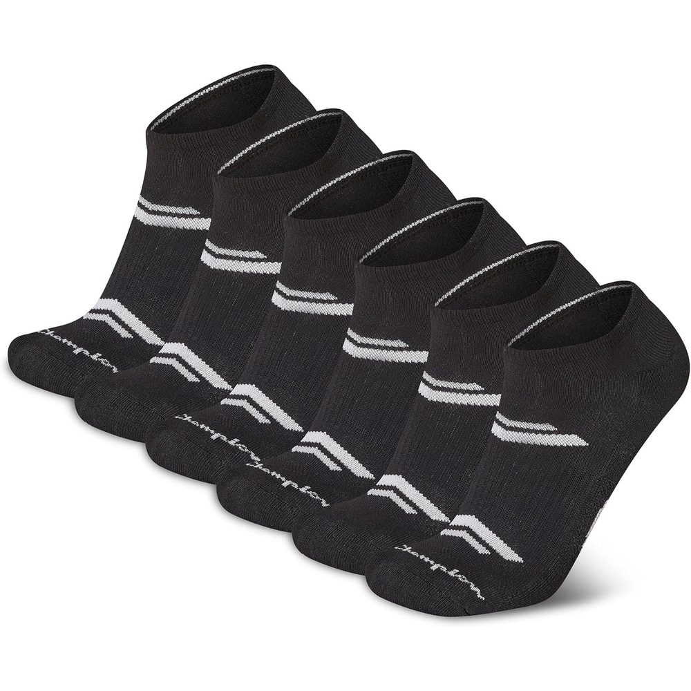 image:imageChampion Mens Low Cut Beathable MoistureWicking Athletic Socks 6PackBlack Logo