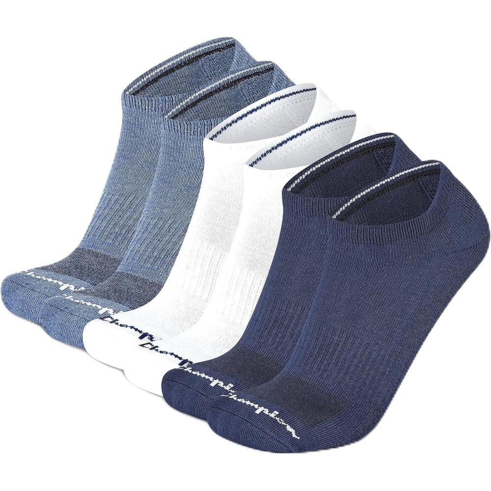image:imageChampion Mens Low Cut Beathable MoistureWicking Athletic Socks 6PackBlue Assorted
