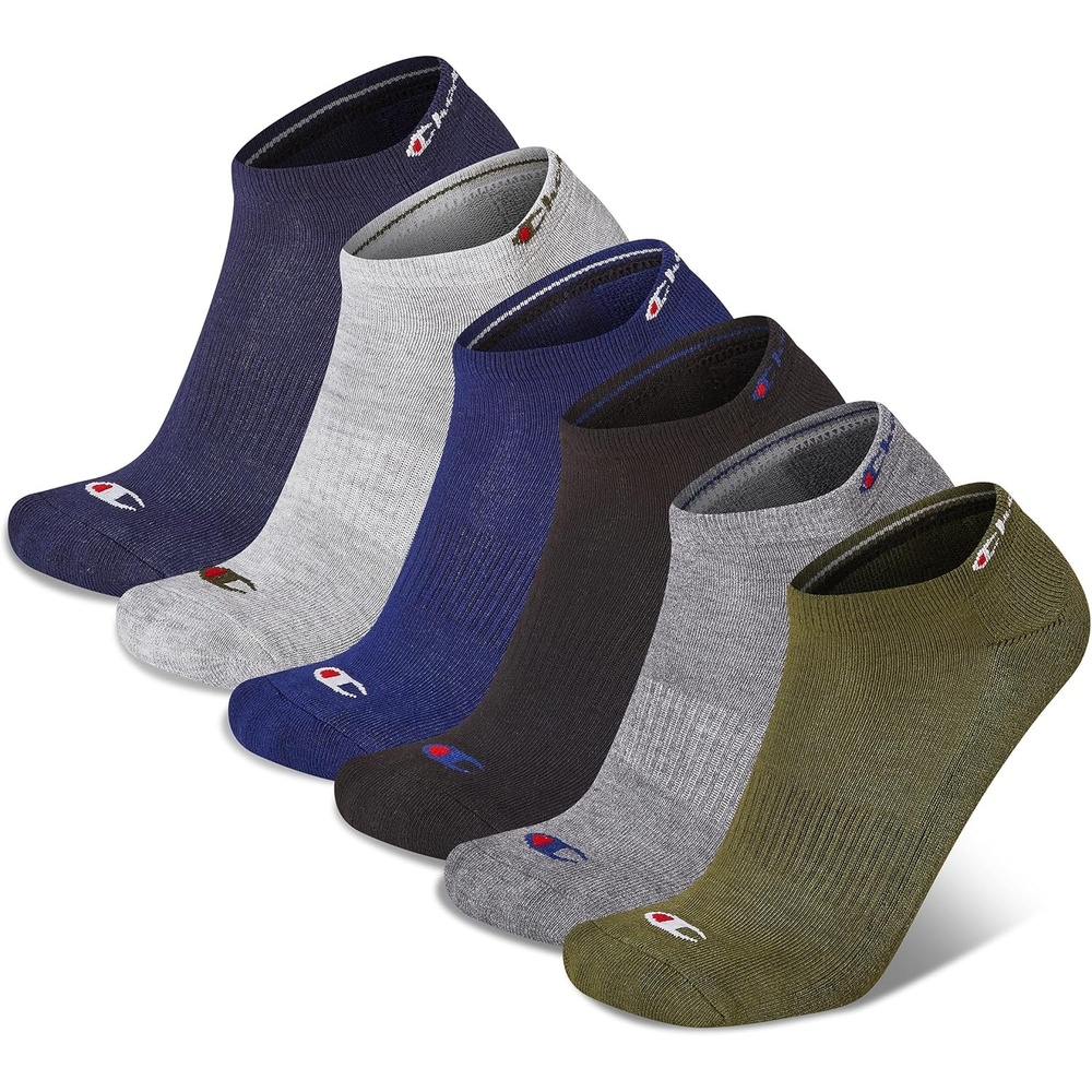 image:imageChampion Mens Low Cut Beathable MoistureWicking Athletic Socks 6PackGreen Assorted
