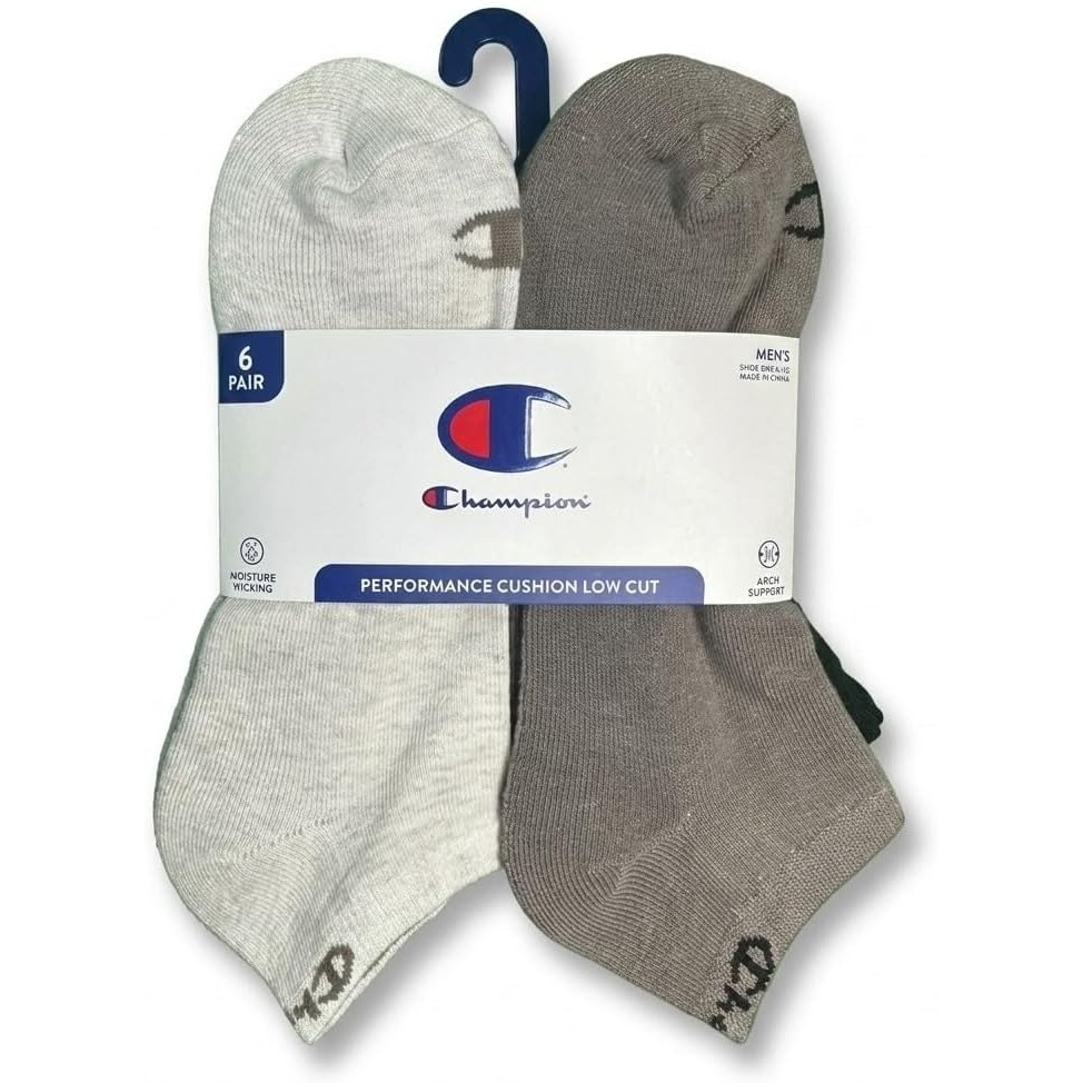 image:imageChampion Mens Low Cut Beathable MoistureWicking Athletic Socks 6PackMulti Neutral
