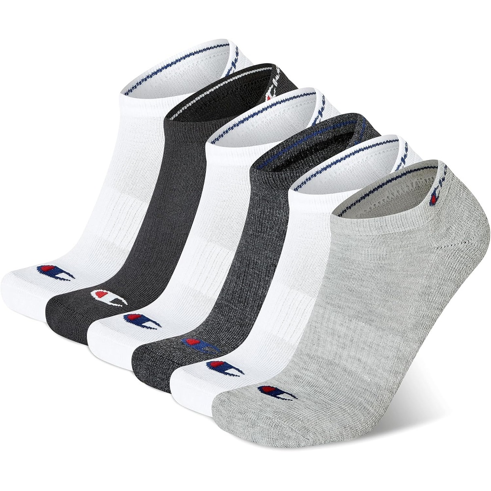 image:imageChampion Mens Low Cut Beathable MoistureWicking Athletic Socks 6PackMulti Toe Logo