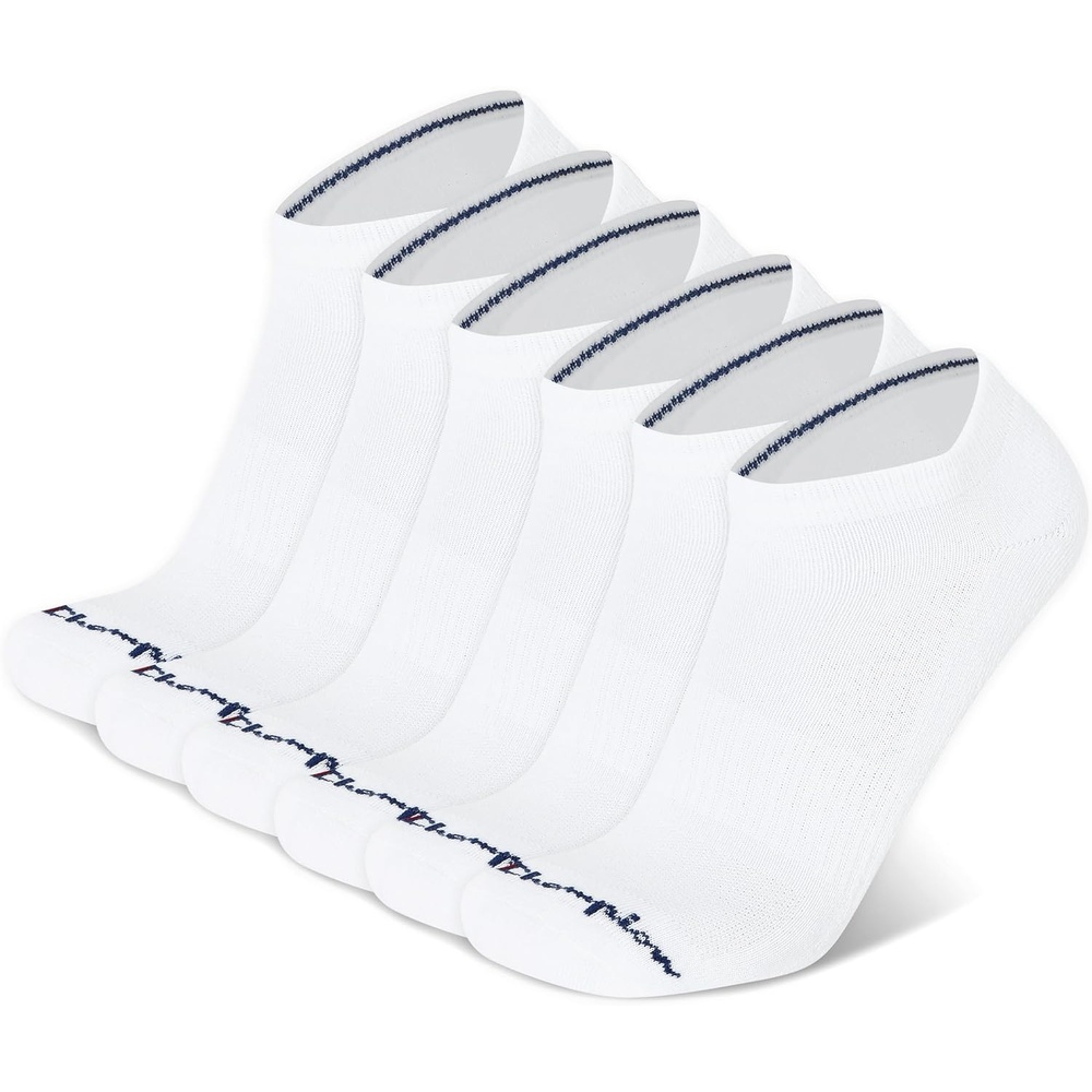 image:imageChampion Mens Low Cut Beathable MoistureWicking Athletic Socks 6PackWhite Toe Logo