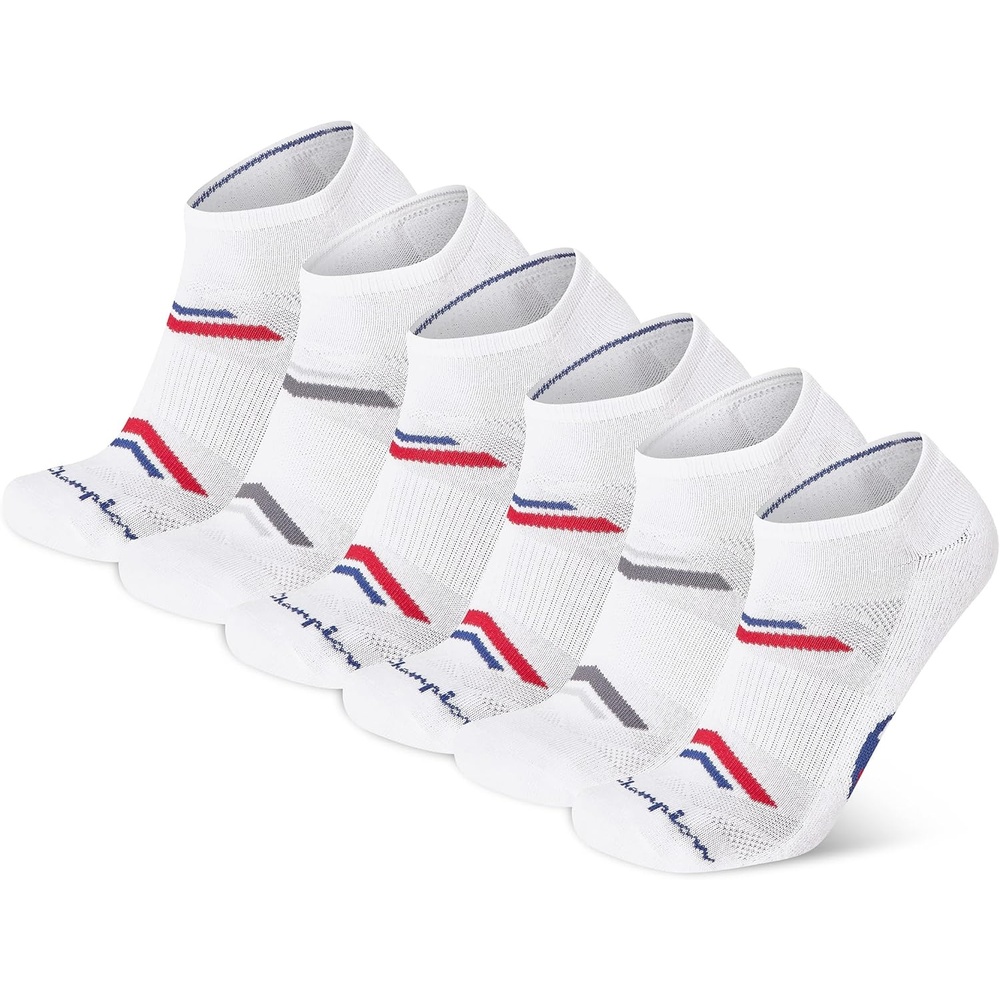 image:imageChampion Mens Low Cut Beathable MoistureWicking Athletic Socks 6PackWhite Logo