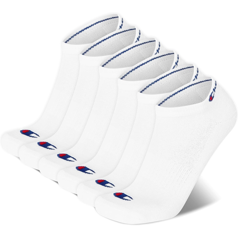 image:imageChampion Mens Low Cut Beathable MoistureWicking Athletic Socks 6PackWhite Toe Logo