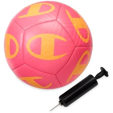 image:imageChampion Playmaker Logo Deflated Soccer Ball with Pump Size 5 Soccer Ball Durable Panels for Kids Youth amp Adults IndoorOutdoor Training Ball with Inflation Hand PumpKNOCKOUT PINKORANGE POP