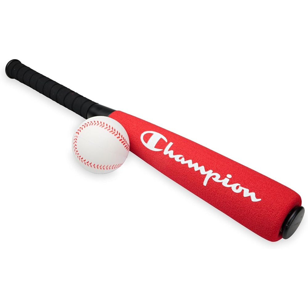 image:imageChampion Toddler Baseball Set RedBlack Big Fly Foam Bat and Soft Ball Kit for Kids Ages 3 Oversized 24 Lightweight Bat with Molded Core for Safe Indoor or Outdoor PlayRedBlack