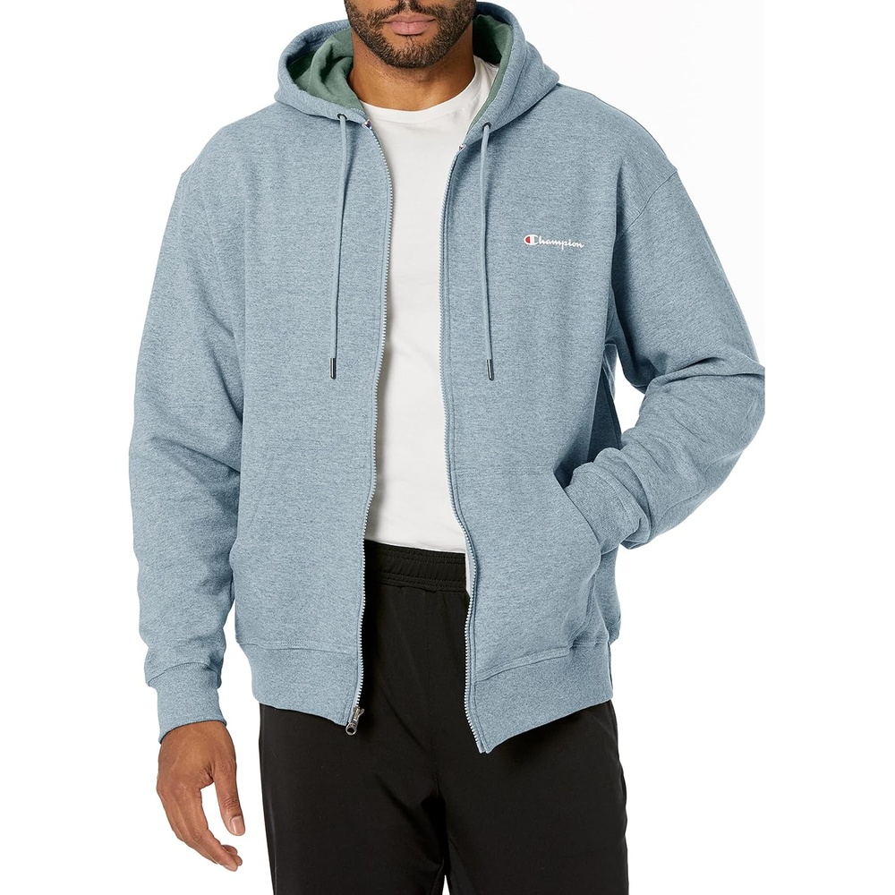 image:imageChampion mens Zipup Hoodie Comfortable Zipup Hoodie Sweatshirt for Men Reg Or Big amp TallOxford Gray Small Small Script Logo