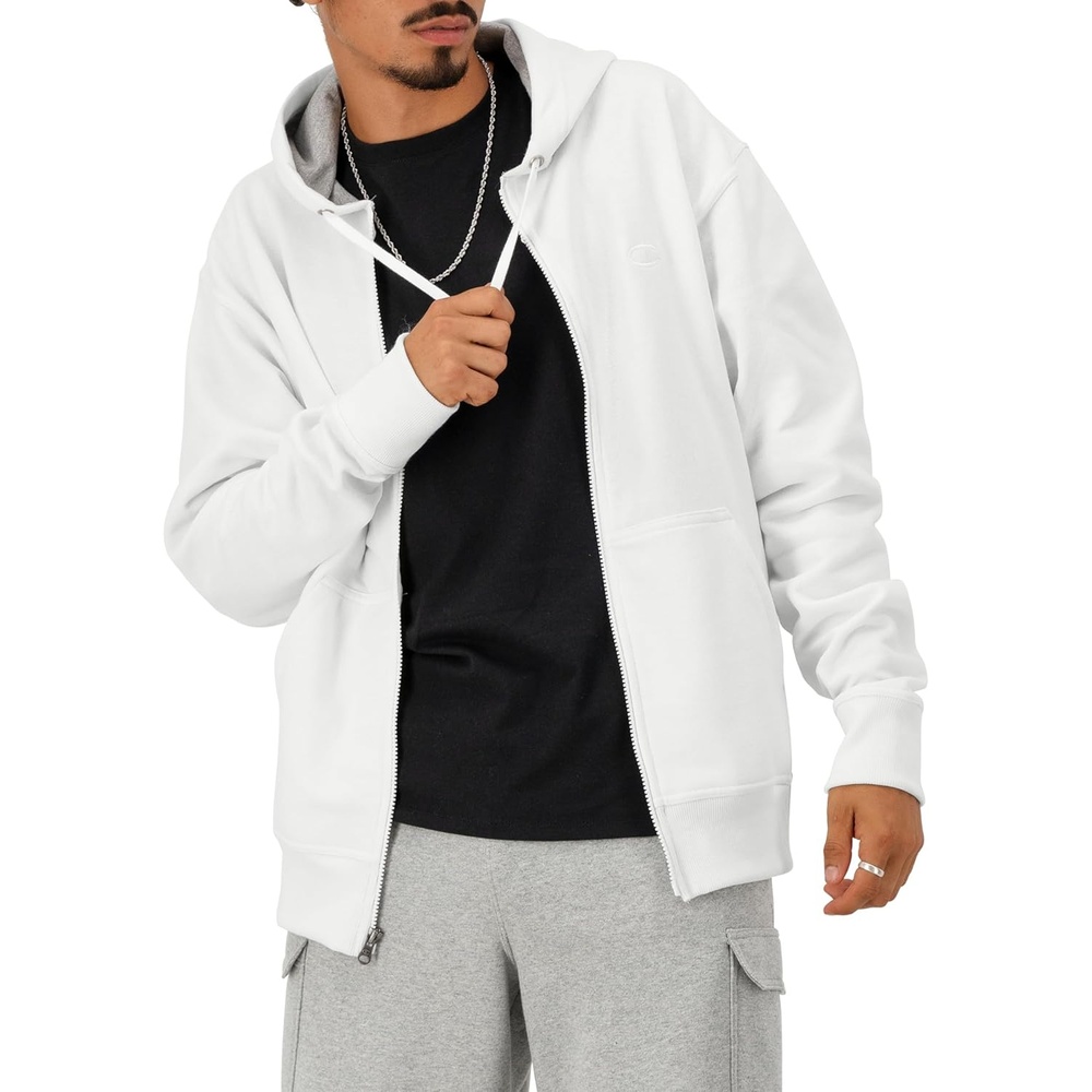 image:imageChampion mens Zipup Hoodie Comfortable Zipup Hoodie Sweatshirt for Men Reg Or Big amp TallWhite C Logo