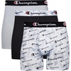 Grey Print With Script Logo/New Ebony/Silverstone - 3 Pack