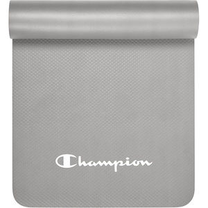 Champion 10mm Exercise Mat, Cushioned Non-Slip Workout Mat with Textured Base for Yoga, Pilates, Stretching & Floor-Based Training, Lightweight NBR Material, Includes Carry-On Strap(Grey)