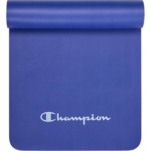 Champion 10mm Exercise Mat, Cushioned Non-Slip Workout Mat with Textured Base for Yoga, Pilates, Stretching & Floor-Based Training, Lightweight NBR Material, Includes Carry-On Strap(Blue)