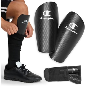 Champion Defender Elite Youth Soccer Shin Guards, Slip-in Curved Plastic Plate and EVA Foam Interior for a Contoured Fit, for Boys/Girls Soccer Game(Small-Medium)