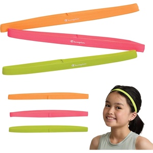 Champion Game Day Headbands 3-Pack – Non-Slip Silicone Grip Athletic Headbands, One Size Fits Most(ORANGE POP/KNOCKOUT PINK/EVENING PRIMROSE)