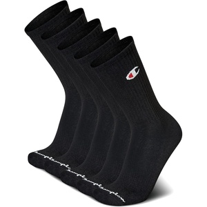 Champion Men’s Crew Socks – Moisture-wicking Athletic Socks With Cushioning & Arch Support (Size 6-12)(Black)