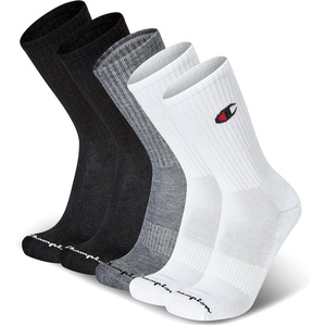 Champion Men’s Crew Socks – Moisture-wicking Athletic Socks With Cushioning & Arch Support (Size 6-12)(Multi (White  Grey  Black))
