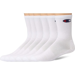Champion Men’s Crew Socks – Moisture-wicking Athletic Socks With Cushioning & Arch Support (Size 6-12)(White – 6 Pack)