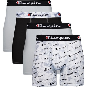 Champion Men’s Everyday Active Lightweight Stretch Boxer Briefs With Fly – 4 Pack (S-xxl)(Black/Grey – 4 Pack)