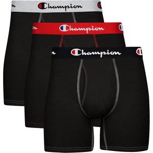 Champion Men’s Everyday Cotton Stretch Boxer Briefs- 3 Pack(Black – 3 Pack)