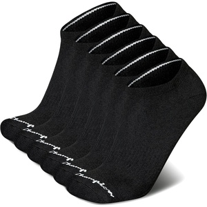 Champion Men’s Low Cut Beathable Moisture-Wicking Athletic Socks (6-Pack)(Black)