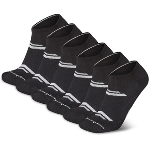 Champion Men’s Low Cut Beathable Moisture-Wicking Athletic Socks (6-Pack)(Black Logo)