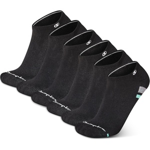 Champion Men’s Low Cut Beathable Moisture-Wicking Athletic Socks (6-Pack)(Black Stripe)