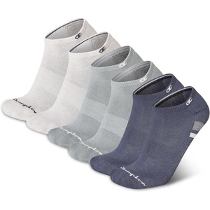 Champion Men’s Low Cut Beathable Moisture-Wicking Athletic Socks (6-Pack)(Blue Assorted Stripe)