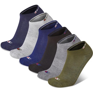 Champion Men’s Low Cut Beathable Moisture-Wicking Athletic Socks (6-Pack)(Green Assorted)