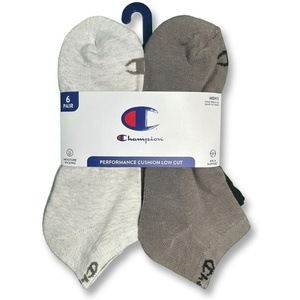 Champion Men’s Low Cut Beathable Moisture-Wicking Athletic Socks (6-Pack)(Multi Neutral)