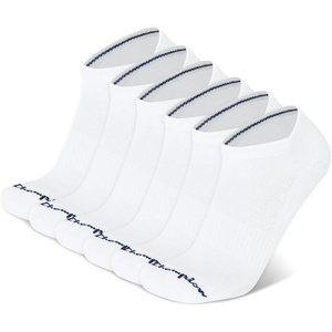Champion Men’s Low Cut Beathable Moisture-Wicking Athletic Socks (6-Pack)(White – Toe Logo)