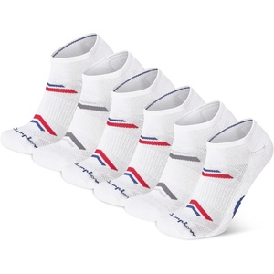 Champion Men’s Low Cut Beathable Moisture-Wicking Athletic Socks (6-Pack)(White Logo)