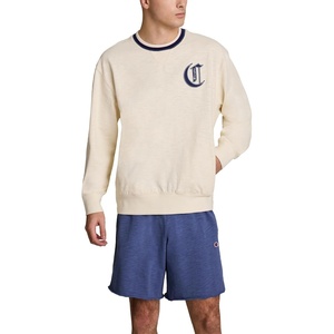 Champion Men’s Modern Retro 100% Washed Cotton Crewneck Sweatshirt, Standard Fit(Unbleached Cotton)