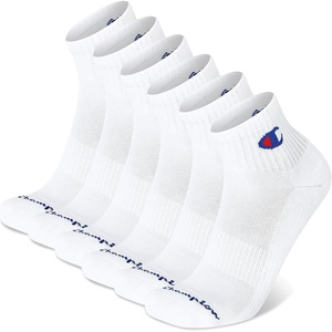 Champion Men’s Moisture-Wicking Cushioning & Arch Support Ankle Socks (6-Pack)(White)