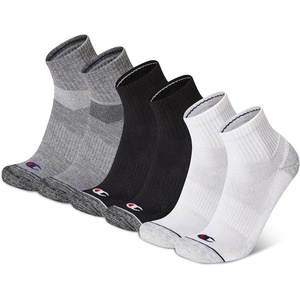Champion Men’s Moisture-Wicking Cushioning & Arch Support Ankle Socks (6-Pack)(White Assorted)