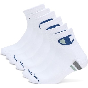 Champion Men’s Moisture-Wicking Cushioning & Arch Support Ankle Socks (6-Pack)(White Cuff Logo)