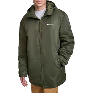 Champion Men’s Sherpa Lined Mid-length Sideline Jacket With Hood(Forest Night)
