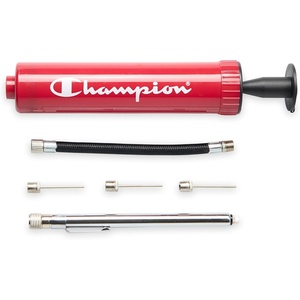Champion Replacement Ball Pump with Metal Inflation Replacement Needles for Sports Balls with Compact Case, Compatible with Most Pumps for Basketball, Soccer, Football, Volleyball & Yoga Balls(Tango Red/Black)