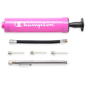 Champion Replacement Ball Pump with Metal Inflation Replacement Needles for Sports Balls with Compact Case, Compatible with Most Pumps for Basketball, Soccer, Football, Volleyball & Yoga Balls(Pink/Black)